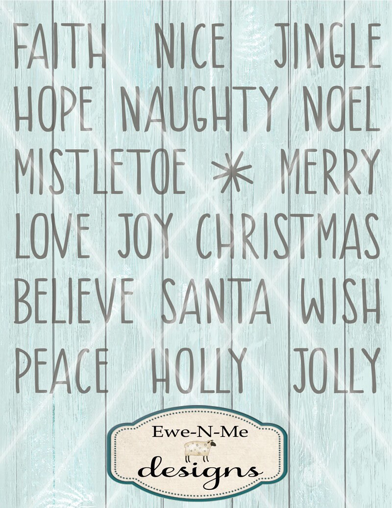 Christmas SVG File - Christmas Words svg Bundle - Rae Dunn Inspired