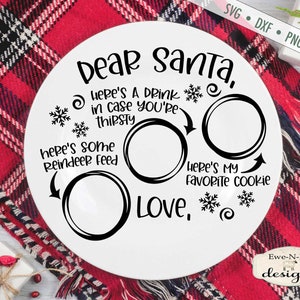 Caro Babbo Natale SVG - Piastra della vigilia di Natale SVG - Biscotti in formato SVG - Biscotti di Natale SVG - Piastra per biscotti in formato SVG - Uso commerciale in formato SVG, DXF, PNG, jpg
