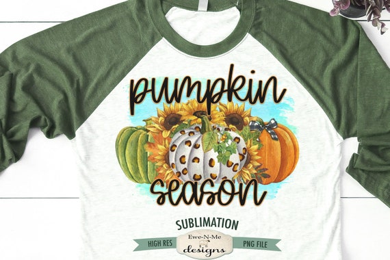 Pumpkin Season Sublimation Design  - Sunflowers Leopard Pumpkin Fall Leaves PNG