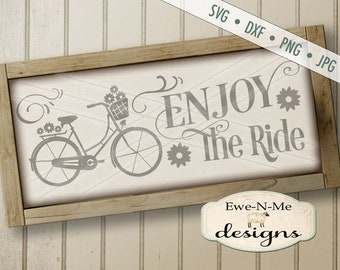 Genießen Sie die Fahrt SVG - Fahrrad Blumen SVG - Sommer SVG