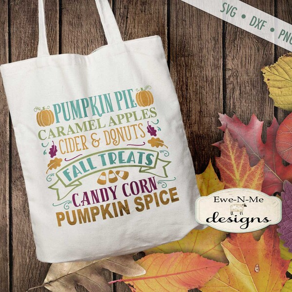 Fall Treats SVG - Fall Subway Art SVG - Autumn Subway SVG - Fall svg - Pumpkin svg - Apple cider svg - Digital svg, dxf, png and jpg