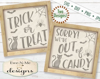 Trick or Treat svg - Out of Candy svg - halloween svg - reversible halloween svg