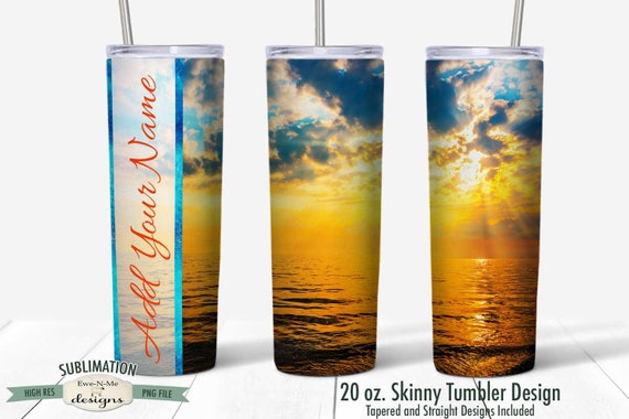 Ocean Sunrise Beach Tumbler Sublimation Design