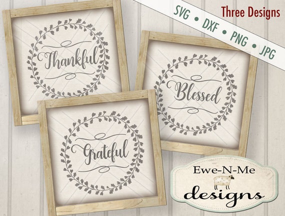 Grateful svg - Thankful svg - Blessed svg - Grateful Thankful Blessed SVG bundle - fall svg bundle - Commercial use svg, dxf, png, jpg