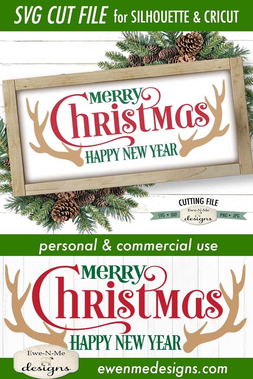 Download Merry Christmas SVG - Antlers SVG