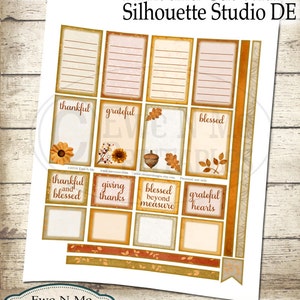Happy Planner Printable Stickers - Thanksgiving Planner Sticker - MAMBI Planner Sticker - Printable Planner - Print Cut Silhouette Studio DE