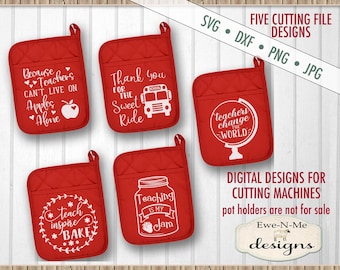 Teacher SVG - School SVG  - Pot Holder svg bundle - Potholder svg  - SVG for Dollar Tree Pot Holders - Commercial use svg, dxf, png, jpg