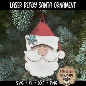Laser Cut Santa Face Christmas Ornament SVG File