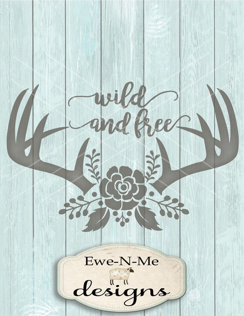 Download Boho Antlers SVG - wild and free svg - antler svg - floral antler svg - boho SVG