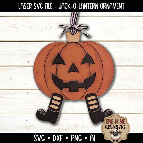 Laser SVG File - Jack O Lantern Halloween Ornament - Layered Pumpkin Ornament - Fall Decor SVG