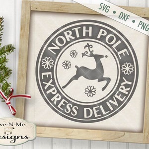 North Pole Delivery svg - Christmas SVG - Reindeer SVG - Commercial use svg, dxf, png and jpg
