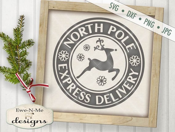 North Pole Delivery svg - Christmas SVG - Reindeer SVG - Commercial use svg, dxf, png and jpg