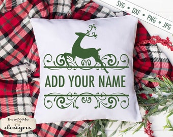 Deer Silhouette SVG - Split Deer Monogram SVG - Deer Silhouette Split Name SVG - Commercial Use svg, png, jpg