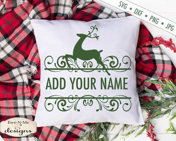 Split Deer Monogram SVG - Christmas SVG