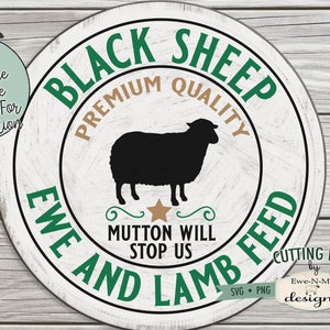 Black Sheep Feed SVG - Spring Farm Sign SVG - Black Sheep Feed PNG Design da utilizzare per la sublimazione