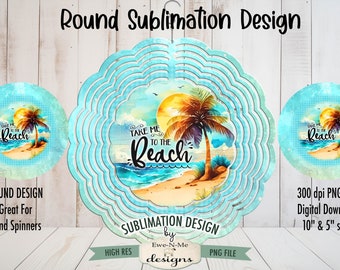 Take Me To The Beach Sublimation Design | Beach Palm Tree Sublimation Design | Tropical Beach Door Hanger Design