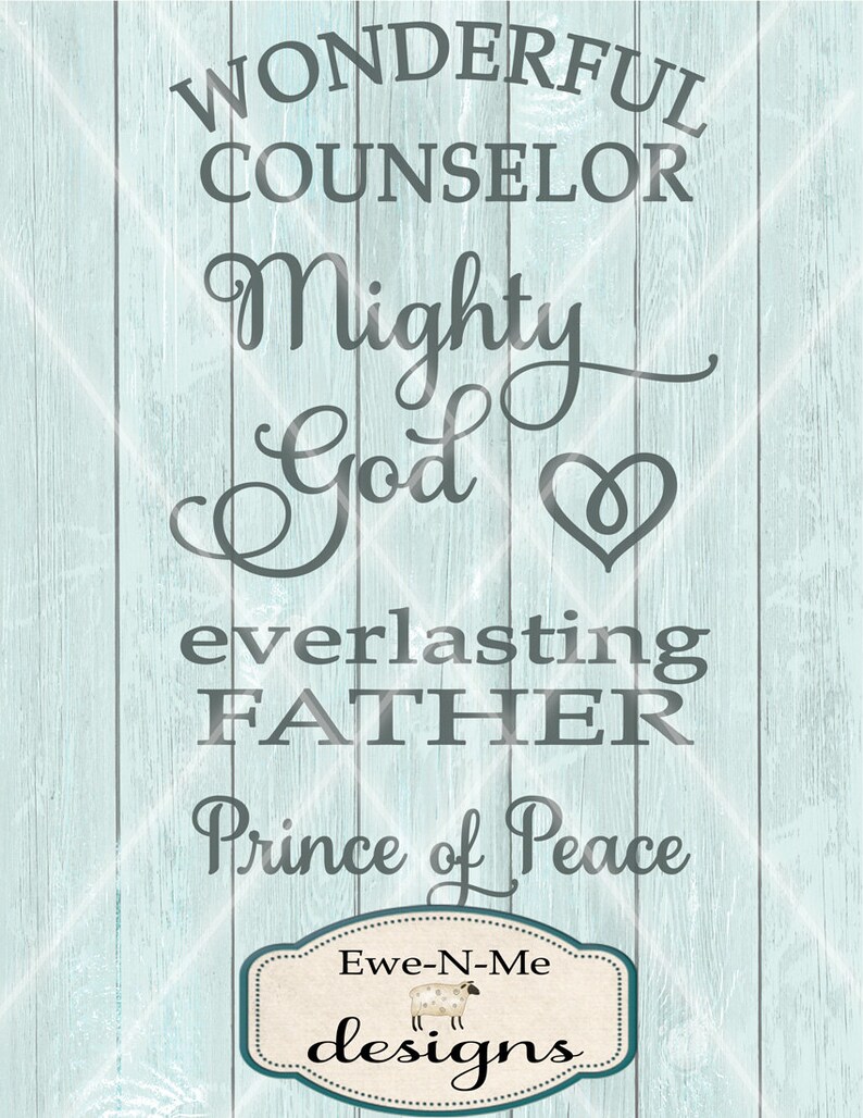 Download Names of God SVG Wonderful Counselor SVG Cutting File | Etsy