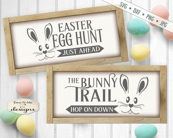 Easter SVG - Bunny Trail svg - Egg Hunt SVG - Bunny Face svg -  happy easter svg