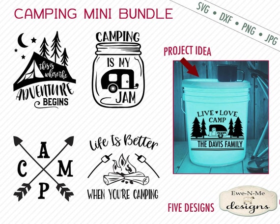 Camping SVG Bundle - Camping Bucket svg Bundle - Camper - Tent - Fire SVG
