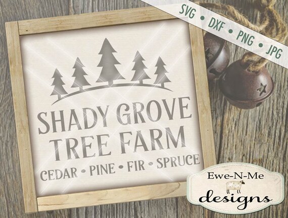 Tree Farm SVG - Winter SVG - Pine Tree svg - Christmas svg  - glass block svg - Christmas sign svg - Commercial Use svg, dxf, png, jpg