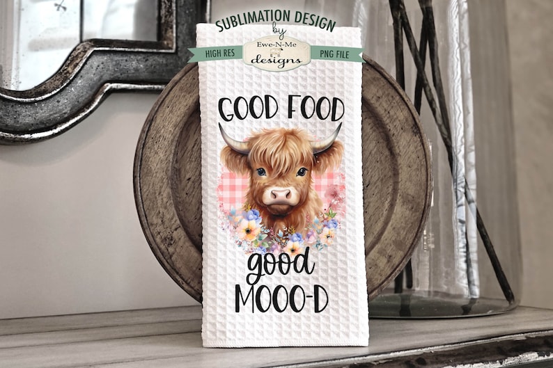 Funny Highland Cow Kitchen Towel Sublimation Bundle Highland Cow Kitchen Towel Sublimation Designs Cute and Funny Kitchen Designs image 6
