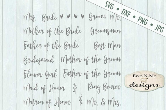 Bridal Party SVG - Wedding Party svg - Wedding SVG - Wedding Party Bundle SVG