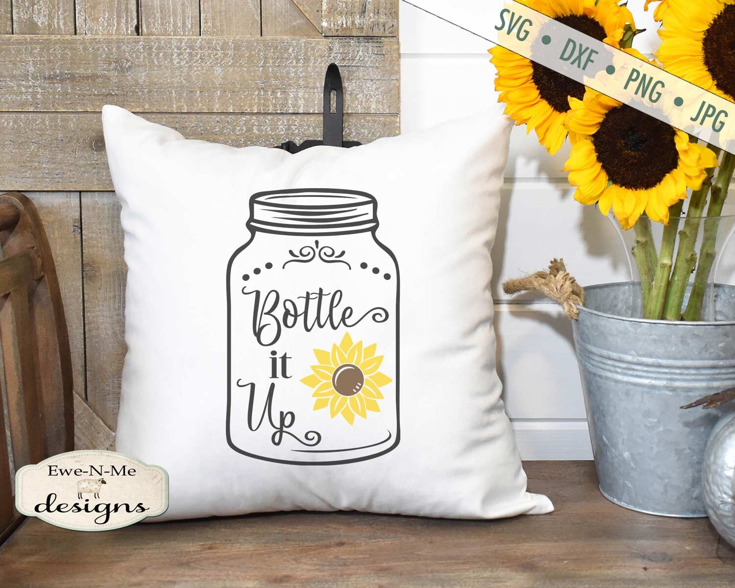 Download Mason Jar Svg Sunflower Svg Bottle It Up Svg Summer Svg Farmhouse Svg Country Svg Commercial Use Svg Dxf Png Jpg