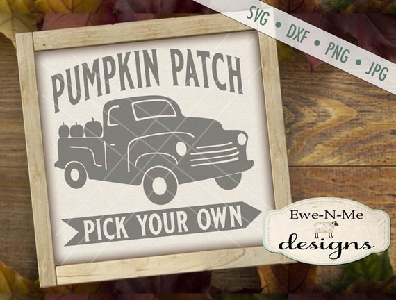 Pumpkin Patch SVG - old truck svg - autumn fall svg - antique truck svg - red truck svg - pumpkin svg - Commercial Use  svg, dxf, png, jpg