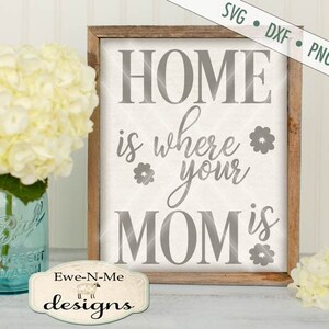 Home Is Where Your Mom Is svg - Muttertag svg - Mom SVG - Vektordatei für kommerzielle Nutzung svg, dxf, png, jpg