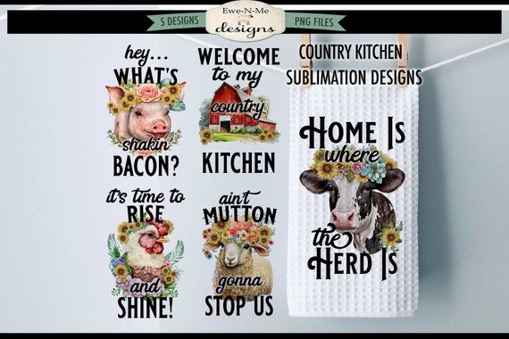 Farmhouse Kitchen Towel Sublimation Bundle