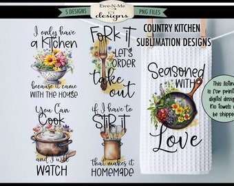 Funny Country Kitchen Towel Sublimation Bundle -  Kitchen Towel Sublimation Designs - Cute and Funny Kitchen Designs