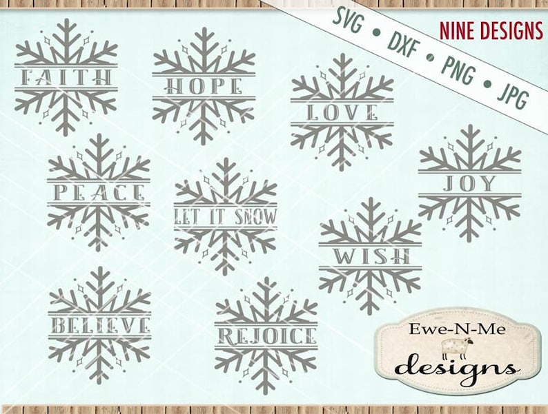 Download Snowflake svg bundle Split Snowflake svg Christmas svg | Etsy