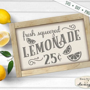 Lemonade SVG File - lemonade stand svg - Fresh Squeezed Lemonade svg  - lemonade sign svg - lemon svg  - Commercial Use svg, dxf, png, jpg