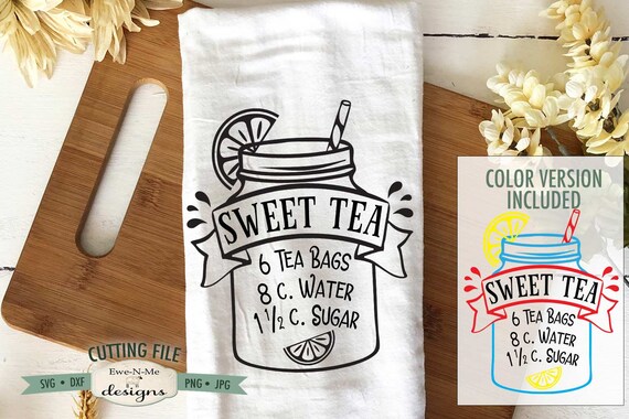 Sweet Tea Recipe SVG - Mason Jar SVG