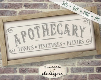 Apothecary svg - tonic tincture elixir SVG - Pharmacy svg - Apothecary Sign svg