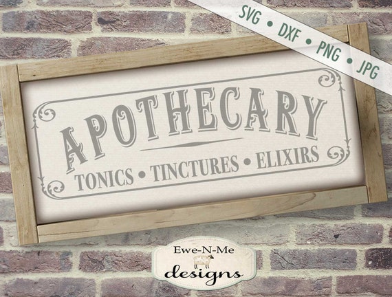 Apothecary svg - tonic tincture elixir SVG - Pharmacy svg - Apothecary Sign svg