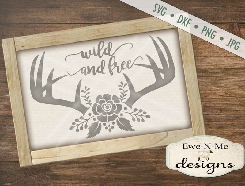 Download Boho Antlers Svg Wild And Free Svg Antler Svg Floral Antler Svg Boho Svg