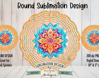Colorful Mandala Sublimation Design | Beautiful Mandala Sublimation Design | Mandala Door Hanger Design