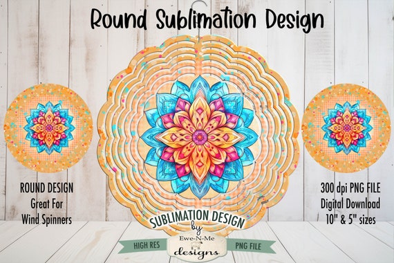 Colorful Mandala Sublimation Design | Beautiful Mandala Sublimation Design | Mandala Door Hanger Design