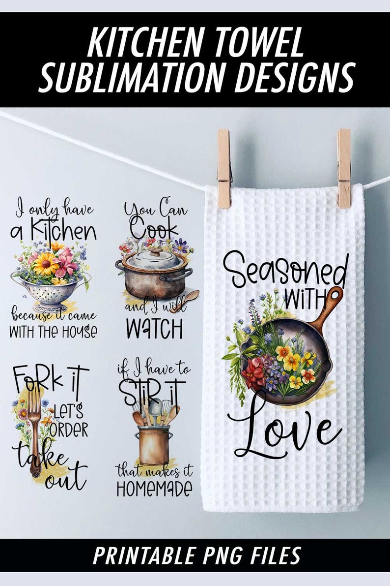 Funny Country Kitchen Towel Sublimation Bundle Kitchen Towel Sublimation Designs Cute and Funny Kitchen Designs image 8