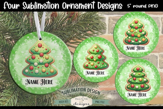 Green Christmas Tree Cookies Ornament Designs PNG Files | Christmas Tree Cookie Ornament Designs | Christmas Cookie Ornament Designs