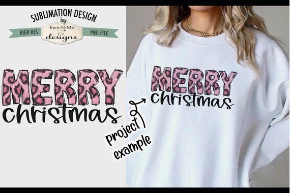 Pink Leopard Merry Christmas Sublimation Design | Pink Leopard Doodle Letters png file |  Merry Christmas Sublimation or Printable png