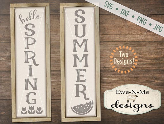 Spring svg - Summer svg - porch sign svg - hello spring svg - watermelon svg - Spring Summer SVG - Commercial use svg, dxf, png, jpg