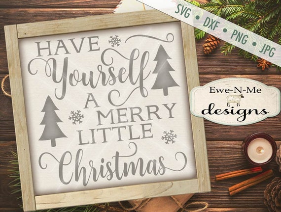 Christmas SVG - Merry Little Christmas SVG - Christmas Greeting SVG - Merry Christmas svg - Commercial Use svg, dxf, png and jpg files