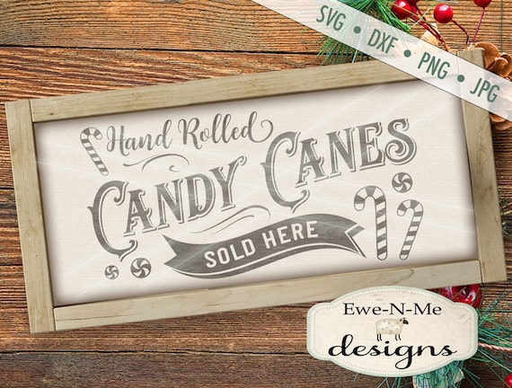 Candy Cane Sign SVG - Christmas SVG - Candy Cane svg - Christmas Candy SVG - Peppermint svg - Commercial Use svg, dxf, png and jpg