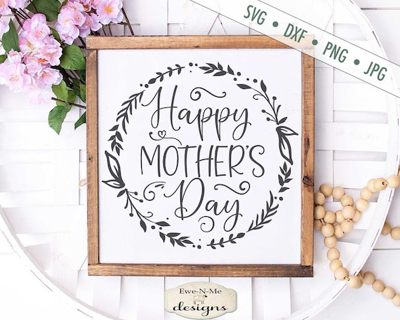 Happy Mother's Day - Wreath SVG