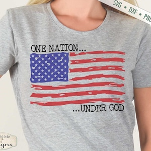 American Flag SVG - Distressed American Flag SVG - One Nation SVG - Under God svg - Commercial Use svg dxf png jpg