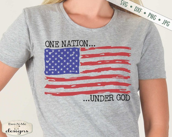 Distressed American Flag - One Nation Under God SVG