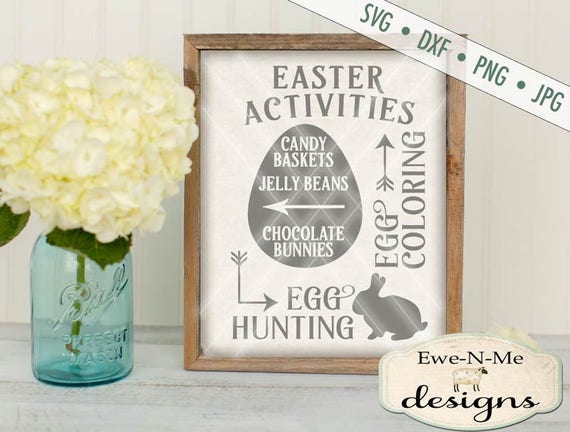 Easter SVG - You Personalize with Your Family Name - Easter Activities SVG - Easter Subway Directional SVG Commercial Use svg dxf, png, jpg