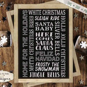 Weihnachten SVG - Weihnachtslied SVG - Weihnachten Carol SVG - Weihnachts-U-Bahn svg - Kommerzielle Nutzung svg, dxf, jpg, png